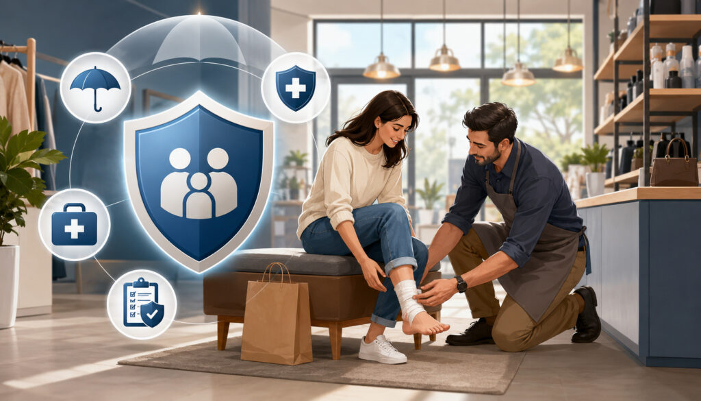 Customer injury protection under general liability insurance in a retail store