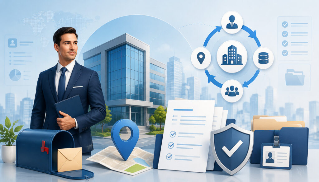 Registered agent and business address update compliance illustration