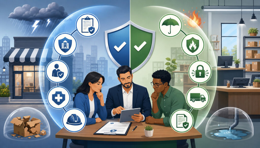 Business insurance coverage options illustration